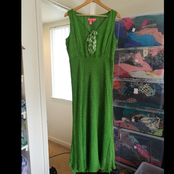 Maggy London Dresses & Skirts - 100% SILK Maggy London green maxi dress, new